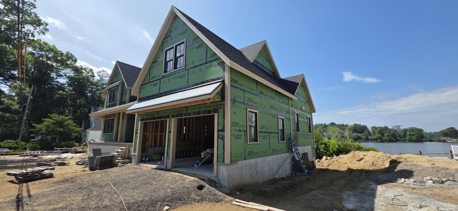 Custom home under construction — a Tessera new build in Plymouth County, Massachusetts
